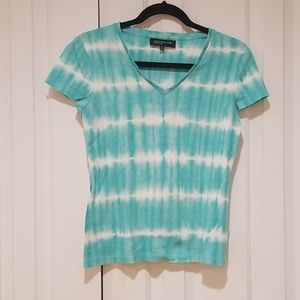 Jones teal tie dye print top small